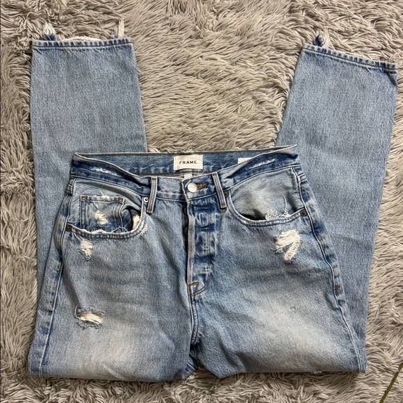 Frame Denim Le Original Light Blue distressed jeans size 28 - Picture 2 of 8